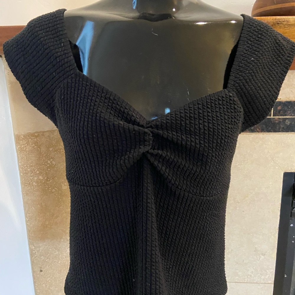 Anthropologie Maeve Black Knit Top